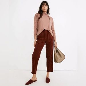MADEWELL Women's Rust Tapered Huston Pull-On Pants Corduroy Large NA965 NWT